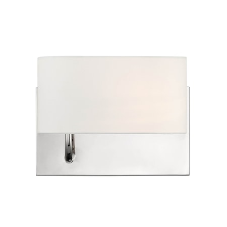 Designers Fountain Midtown 10.75in 1-Light Polished Nickel Classic Indoor Wall Sconce with White Fabric Shade D253M-WS-PN